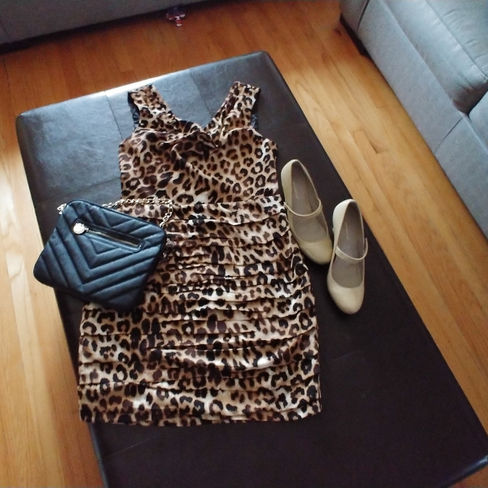 Express Leopard special occasion dress